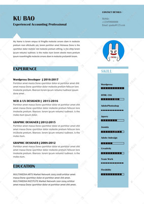 Elevate Your Career with Light Blue Minimalist English Word Resume Design Services